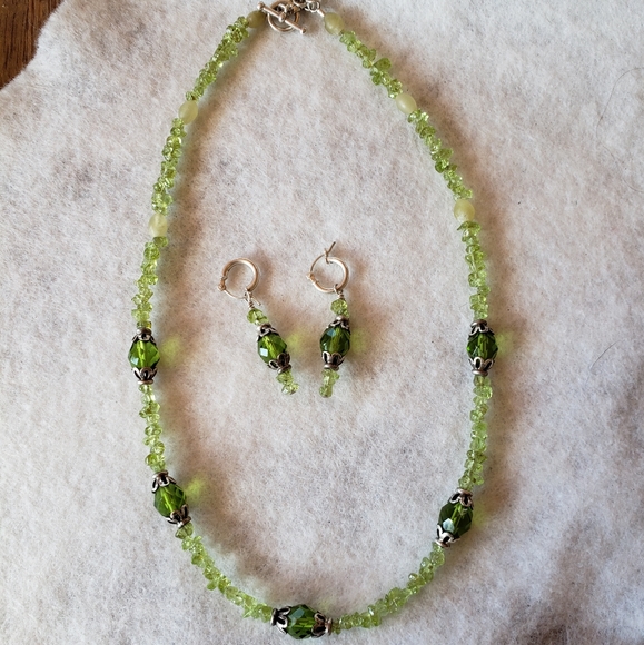 Natural Peridot Necklace & Earrings Set - Picture 3 of 5